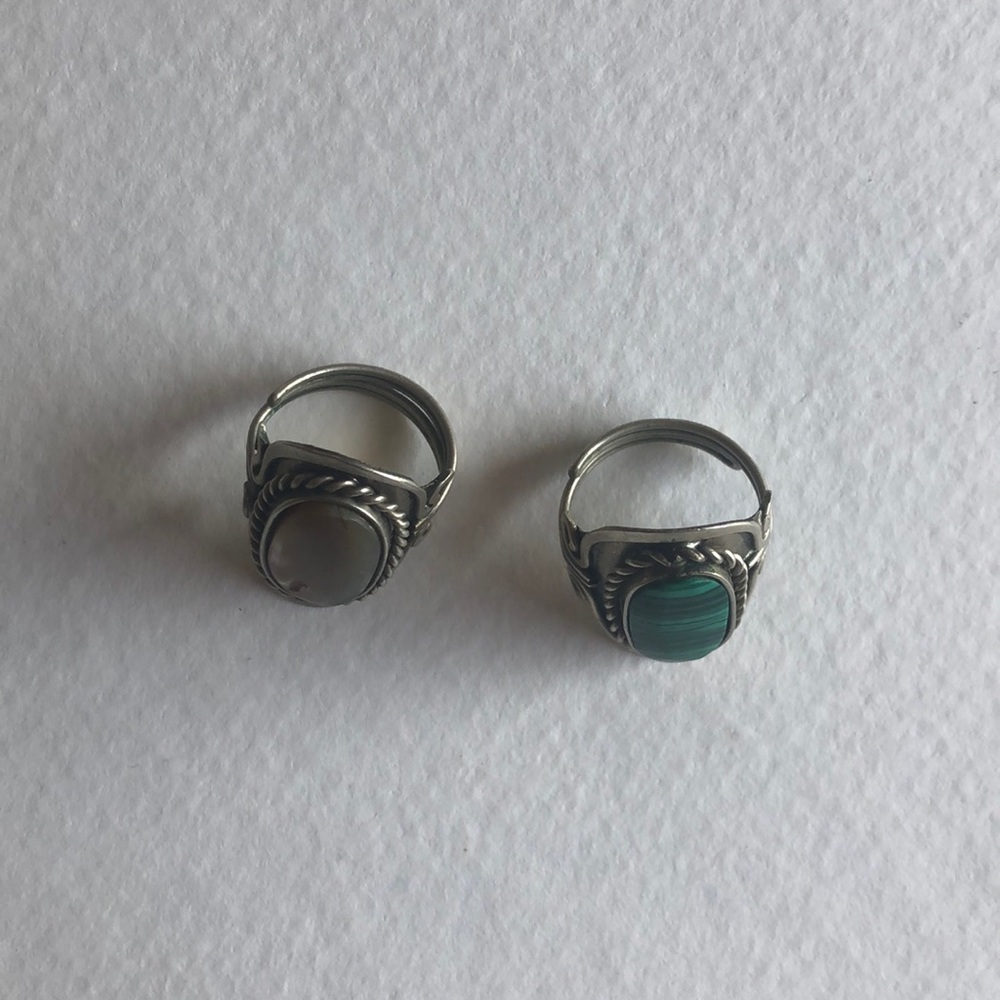 Adjustable Silver Crystal Rings - Picture 2 of 4